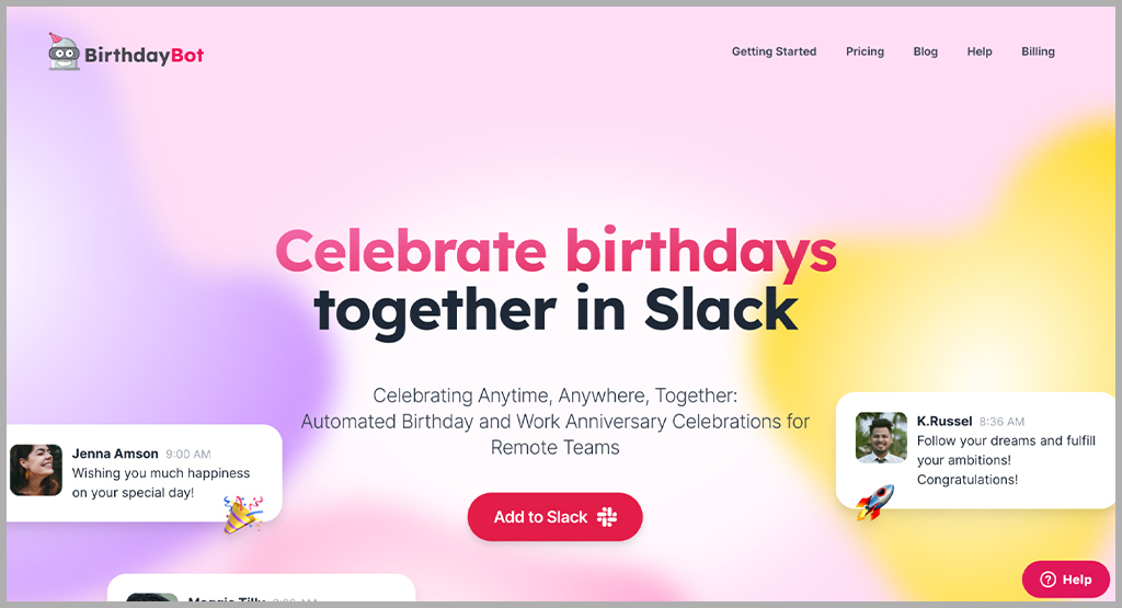 Use BirthdayBot to keep tracks of birthdays and anniversaries on Slack
