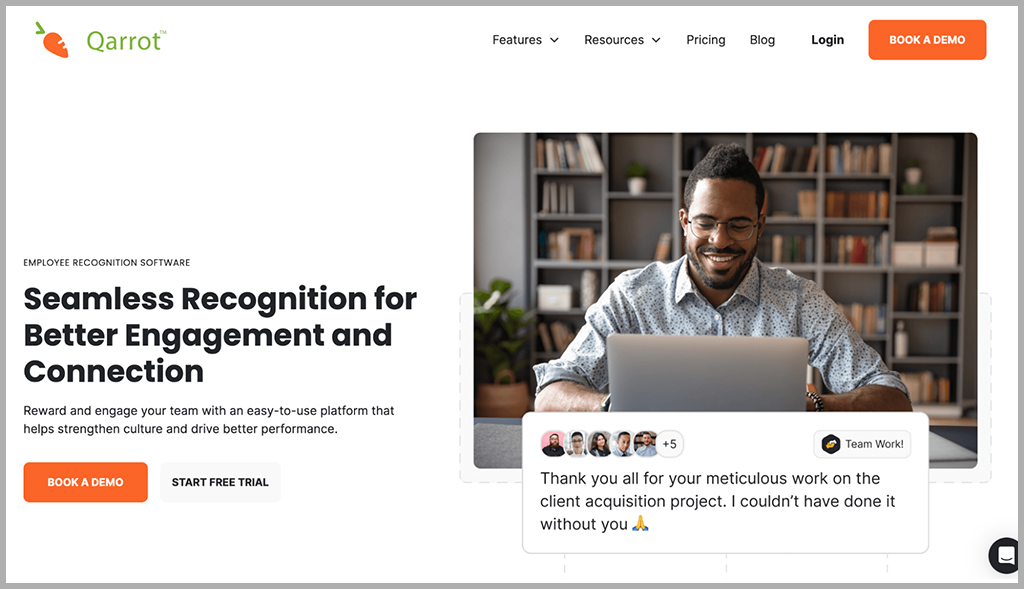 Qarrot for employee recognition 
