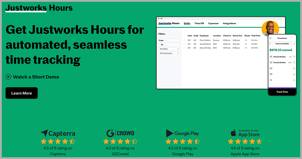 Justworks Hours for seamless time tracking