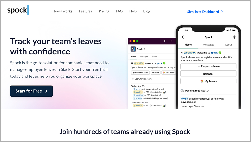 Spock Slack app for HR