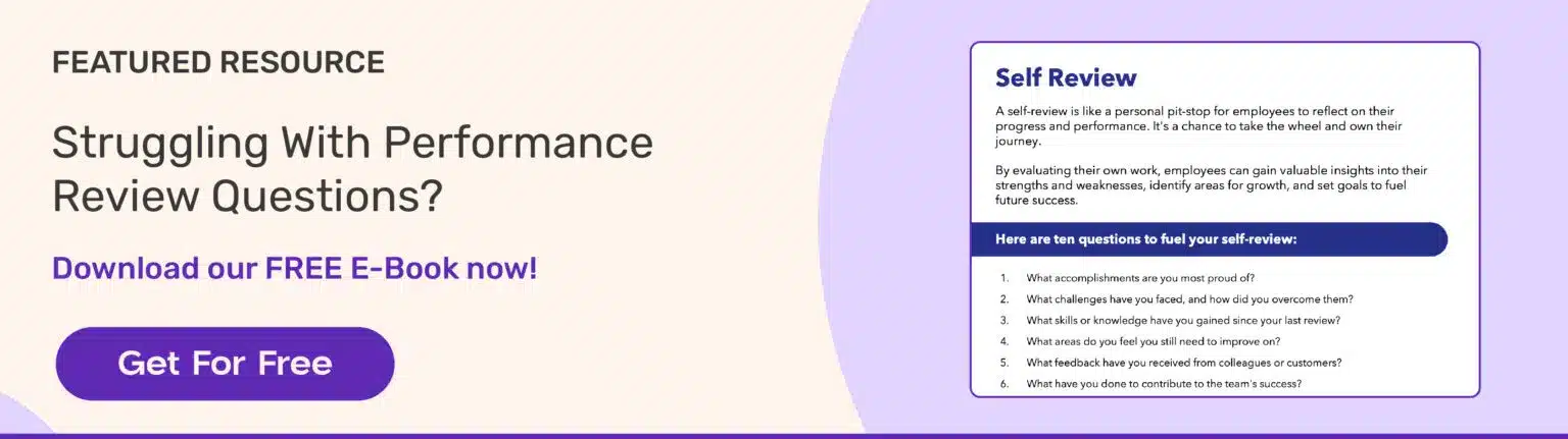 Performance review questions ebook