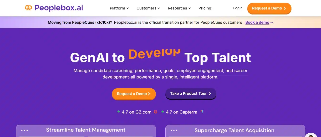 Peoplebox.ai homepage